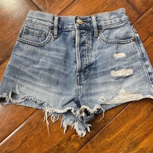 Pacsun 22 Vintage High Rise Distressed Denim Shorts